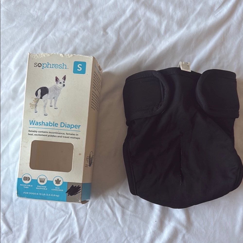 Sophresh black dog washable diaper size S
